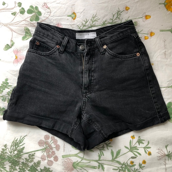 Topshop High Waisted Denim Shorts - Picture 1 of 7